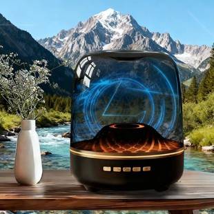 Huaqiangbei Harman Glass Wireless Bluetooth Speaker with Heavy Bass, Colorful Light Effects, Surround Sound, Outdoor Speaker