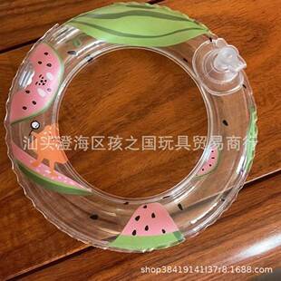 Tiktok-Style Turtle Swimming Ring Water Toy Watermelon Ice Cream Cup Holder Base Inflatable Mini Swimming Ring