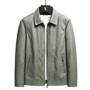 Men's Coat Spring and Autumn Comfortable Fashion Brand Handsome Texted Leather Jacket New Popular Korean Style plus size Men's Leather Jacket
