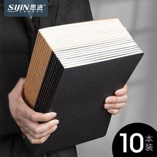 Sijin Leather Notebook Wholesale B5 Notebook Student Simple Exercise Book A5 Stitched Notebook Notepad Exercise Book