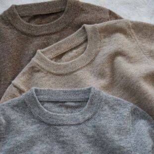 Children's Woolen Knitwears Autumn and Winter Korean Style Pullover Knitwears for Boys and Girls Baby Round Neck Pure Color Inner Knitwears