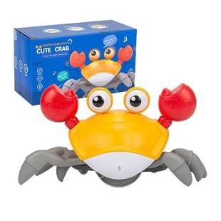 Cross-Border Children's Sensor-Powered Electric Crab Baby Toy with Charging, Light-Up, Music, Crawling, Running Away, Obstacle Avoidance, Boys' Toy