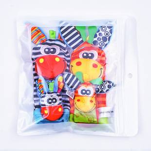 Sozzy Wrist Strap Socks Rattle Set Newborn 0-Year-Old Baby Combination Set Socks Bracelet Early Education Toys