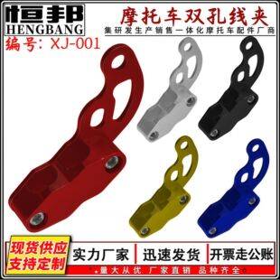 RAYANA Motorcycle Modification Accessories CNC Aluminum Alloy Material XJ-001 Motorcycle Double Hole Cable Clamp