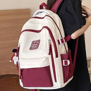 Girls' High School Schoolbag for Reducing the Weight Large Capacity Spine Protection Durable Backpack All-match Primary School Students' Junior High School Senior high school Backpack