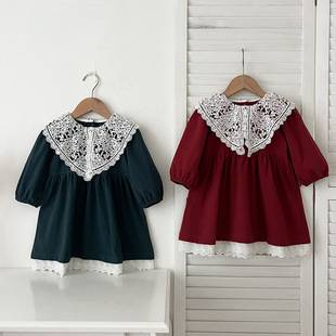 Girls Dress Korean Style Pure Cotton Princess Dress Spring & Fall Long-Sleeved Baby Girl Fashionable Princess A-Line Skirt