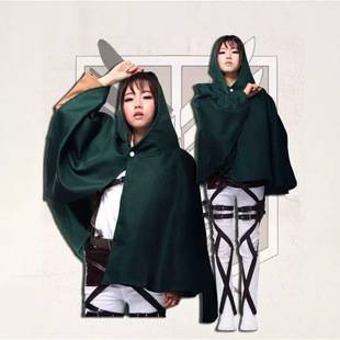 Attack on Titan Survey Corps Cloak Cosplay Hooded Cape Anime Role-Playing Costume