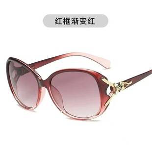 2022 New Anti-ultraviolet Fox Head Sunglasses Women's Big Face Slimming Elegant Sunglasses Driving Street Photoshoot Korean Fashion