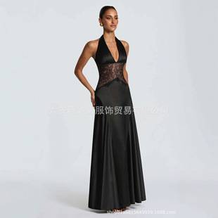 Aliexpress Cross-Border High-End V-Neck Evening Dress 2026 New Model Birthday Party Prom Host Dress for Women
