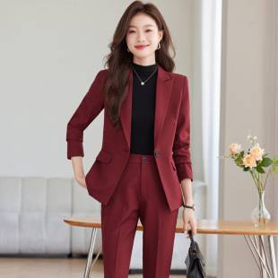 Ankola Red Suit Jacket Women's Dress High-end Casual Elegant Commuter Suit Broadcasting Host Professional suit