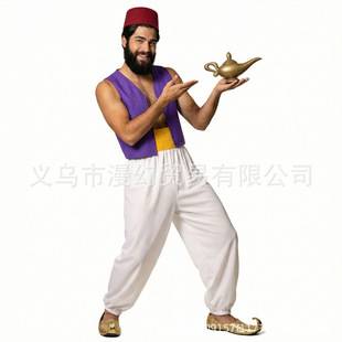 Halloween Adult Aladdin Cosplay Costume Exotic Aladdin Prince Party Role-Play Outfit