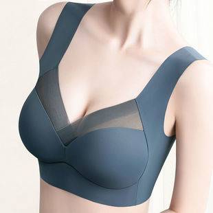 Trendy Popular Sasa Ice Silk Fixed Cup Sports Bra Women's Underwear Push-Up Side Breast Gathering Breathable Anti-Sagging