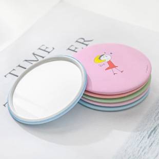 Cartoon Mini small round mirror cosmetic mirror travel portable round creative cute portable mirror HD mirror wholesale