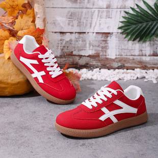 Women's Trainers 2026 New Model White Shoes Cross-Border Retro Versatile Lace-Up Soft Sole Comfortable Thick-Soled Casual Shoes