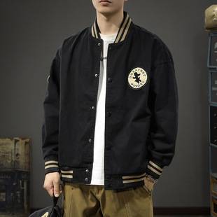 Autumn Stylish New Baseball Jacket for Men, Cotton Outerwear, Spring and Autumn Large Size American Style 2026 Men's Casual Flight Jacket
