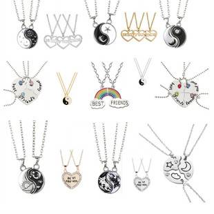 European and American jewelry BEST FRIENDS heart-shaped box pendant girlfriends pendant heart-shaped necklace