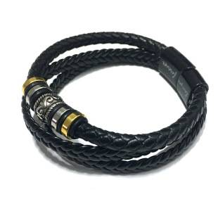 Handmade leather bracelet, cowhide woven multi-layer men's leather bracelet, ethnic style alloy bracelet, direct from the manufacturer
