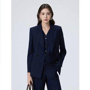 Langjia Wool Striped Business Suit/Vest/Trousers with a High-End Commuter Style, New Autumn/Winter 2026 Women's Collection