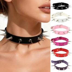 European and American Cross-Border Punk-Style Spiked Choker Necklace, Nightclub Personality Fashion Choker Necklace, Women's Clavicle Chain Jewelry