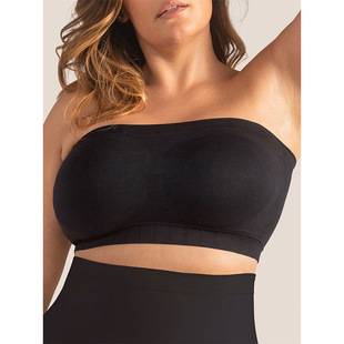 Cross-border foreign trade plus-size bra with fixed cups, comfortable, no underwire, body-shaping, silicone anti-slip strips, detachable shoulder straps, strapless bra