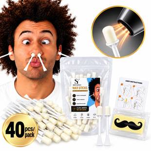 Cross-border nose hair removal wax stick set, including beard wax strips for home use, with 40 wax sticks per pack