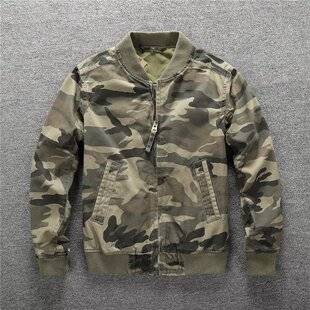 European and American Retro Autumn and Winter New Men's Camouflage Casual Jacket Trendy Men's Baseball Jacket Wholesale