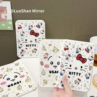 Household Foldable Desktop Large Makeup Mirror, Standing Vanity Mirror, Kitty Portable Makeup Mirror