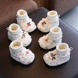 Wholesale baby girl shoes 0-3-6 months 1 year old infant soft-soled walking shoes socks spring and autumn breathable foot covers that don't slip off
