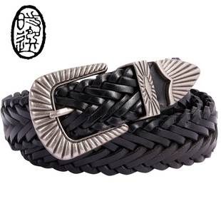 Manufacturer Women's Belt Genuine Leather Belt Belt Belt Women's Versatile Decorative High-End First-Layer Cowhide Woven Belt