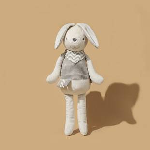 Large Cocoa Rabbit Plush Toy Beige Short Plush Doll Girls' Birthday Gift Baby Comfort Doll