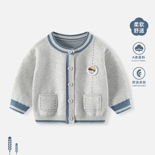Baby Sweater Spring and Autumn Boys' Knitted Cardigan Jacket Autumn Clothing Children's Outerwear Boys' Knitwear