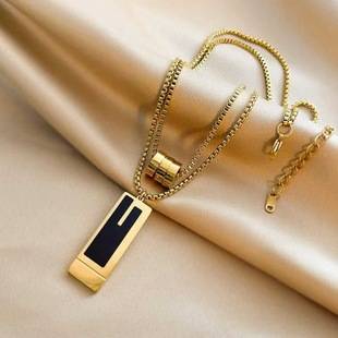 European and American Big-Name Cross-Border Simple Necklace, High-End Fashion, Versatile Double-Layer Sweater Chain, New Personalized Pendant Wholesale