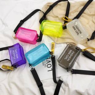 Factory direct 2024 new small square bag jelly bag transparent bag shoulder portable fashion women's bag small bag simple bag