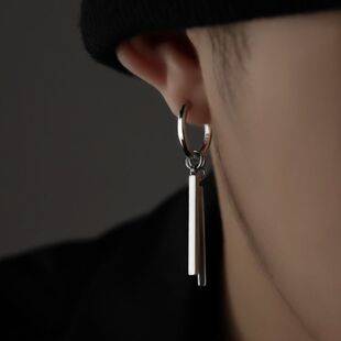 Earrings Men's Trendy High-end Sense Single ins Trendy Simple Personality Yumi Handsome Earrings Men's Earrings Solon Tremella Ring