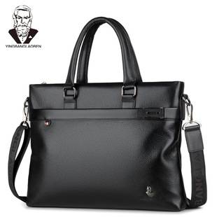 New Men's Handbag First-Layer Cowhide Business Briefcase Large-Capacity Genuine Leather Shoulder Crossbody Computer Bag Men's Style