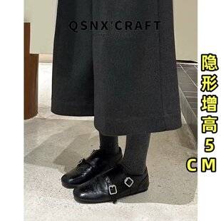 Cowhide Version~British Style Belt Buckle Loafers for Women, 2026 New Model, Black Leather Shoes, Versatile Soft-Soled Single Shoes
