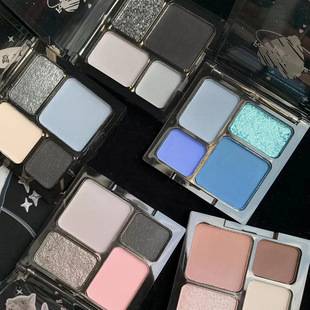 Biya High-Cold Four-Color Eye Shadow Matte Pearlescent Fine Glitter European and American Punk Smoky Eye Dark Goddess Eye Shadow
