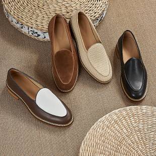 Men's Breathable Loafers Soft Leather Slip-on Thick-soled Men's Shoes Lightweight Slip-on Casual Board-toe Layer Cowhide Shoes