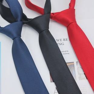 Wholesale Men's Casual Ties Black Red 5cm Ultra Narrow Fashion Business Solid Color Twill Handmade Business Style