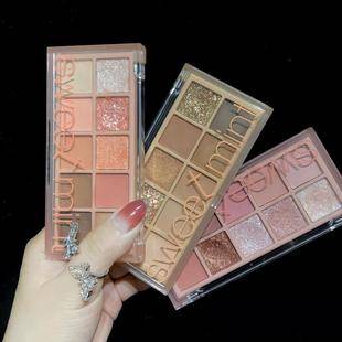Sweetmint 10-Color Eye Shadow Super Shiny Pearlescent Matte Earth Color Popular Niche Brand 2022 New Style
