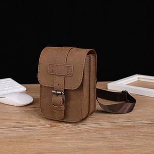 2024 New Men's Korean Style Casual Trendy Waist Bag Small Bag Pu Leather Outdoor Travel Small Bag Wholesale Dropshipping