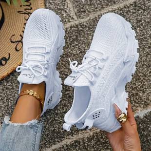 Women's New Large-Size Sneakers, Cross-Border Height-Increasing Shoes, Shallow Lace-Up Women's Shoes, Lightweight Sneakers, Single Shoes Size 43