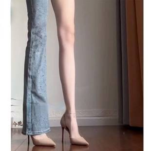 Spring and Summer New Style British Style Elegant Side Hollow Black High Heels for Women with Thin Heels and Red Soles for Men That Are Not Tiring to Wear