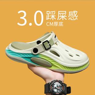 Summer Toe-Toe Sandals for Men, Thick-Soled Non-Slip Office Clogs, Sports and Leisure Beach Slippers