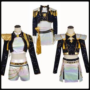 K-Pop Hunter Witch Group Mira Black Gold Cosplay Costume Anime Stage Costume Zoe Rumi Cosplay Set