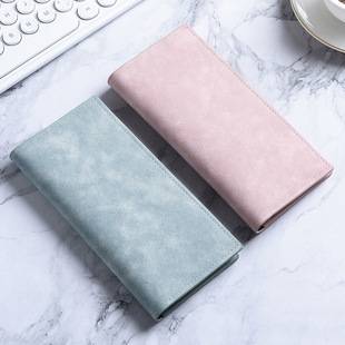 Men's Wallet Long Ultra-Thin Multi-Card Slot Simple Soft Leather Card Holder Large Capacity Student Retro Zipper Coin Holder