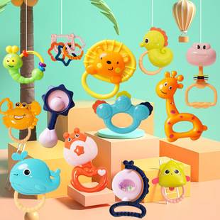 Foreign trade baby toys newborn hand rattle sand hammer tooth glue bed Bell rattle set baby toys 0-3 years old
