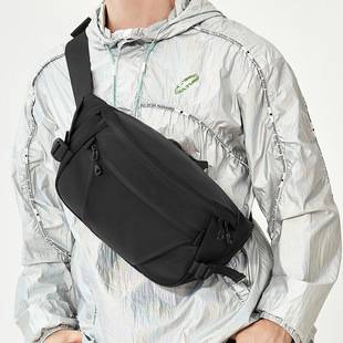 Waterproof chest bag, large-capacity men's waist bag, multifunctional casual chest phone shoulder sports bag for men