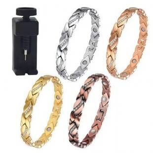 Amazon's Best-Selling Cross-Border Women's Leaf Diamond Magnet Bracelet Leaf Brushed Creative Magnet Bracelet Wholesale