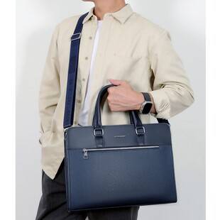 New Fashionable Casual Men's Large Capacity Handbag Korean Style Horizontal Business Computer Briefcase for Business Trips